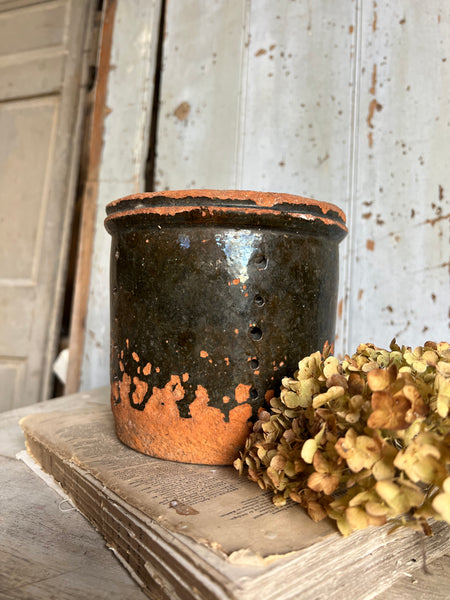 French Rare Rustic Earthenware Faiselle Cheese Mould