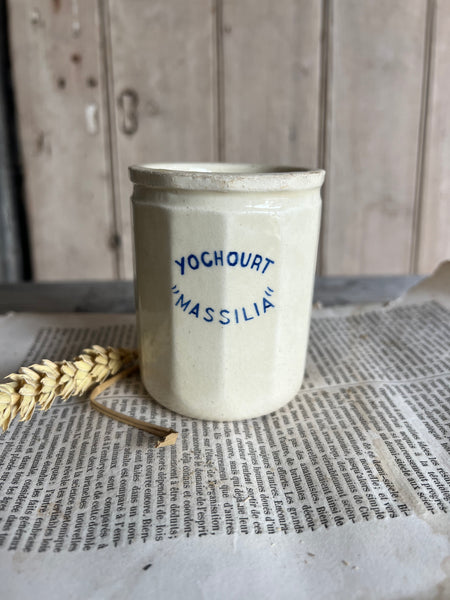 Vintage French Yoghurt Pot Massilia