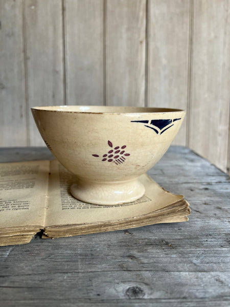 French Floral Stencil Cafe au Lait bowl