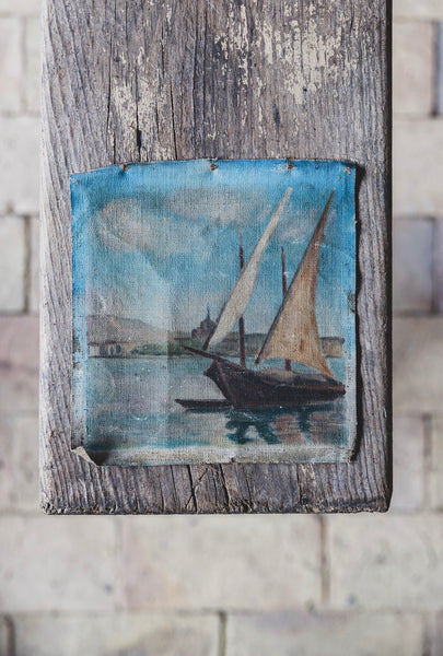 Sweet Antique Boat on Canvas