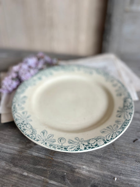 Antique French Conker Transferware Plate