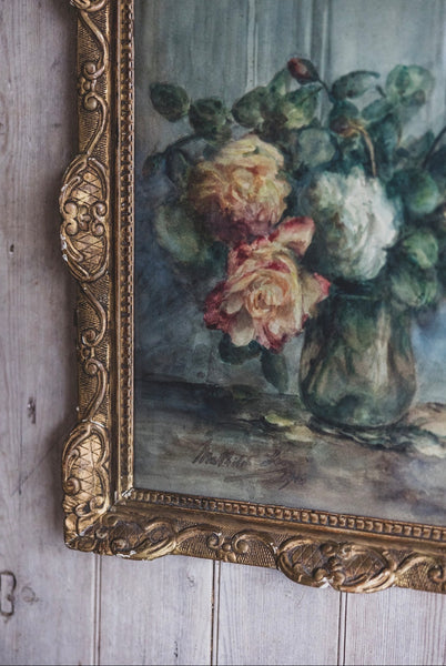 1918 Stunning Vintage Framed Watercolour Painting