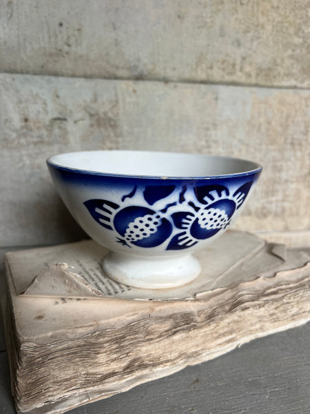 Bright Blue Stencilled Cafe Au Lait