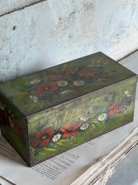 Hand painted Vintage French Tin