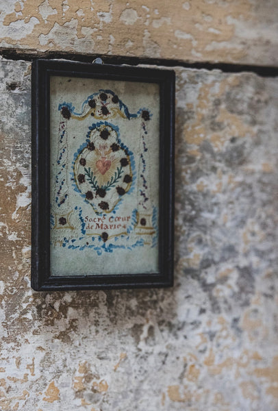 Framed Sacred Heart Religious Curio