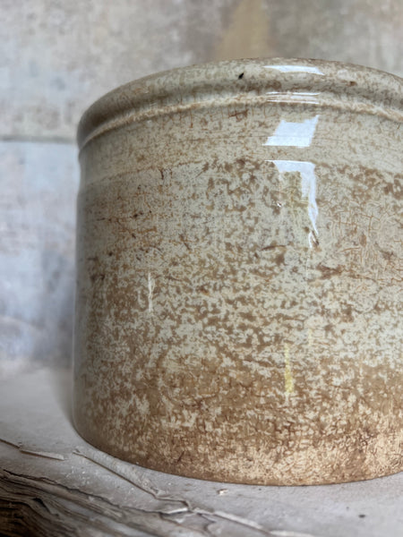 Large Heavily Crazed Antique Confiture Pot
