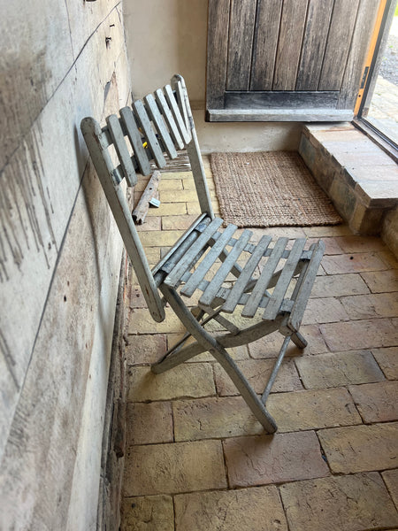 Gorgeous Vintage French Chippy Paint Folding Chair