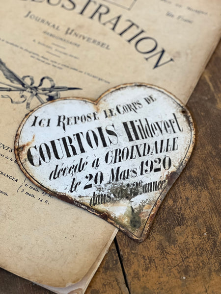 Vintage French Rustic Memorial Heart