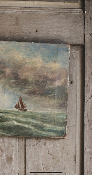 French Boat Painting on Canvas