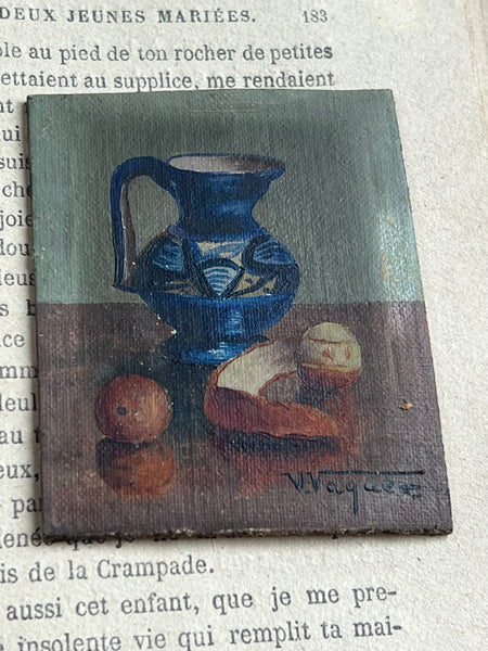 Miniature French Oil Painting