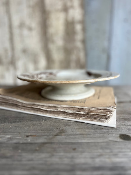 French Floral Transferware raised dish