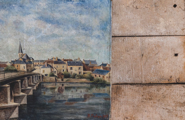 French Town Oil Painting on Canvas 1929
