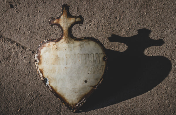 French Vintage Enamel Memorial Heart