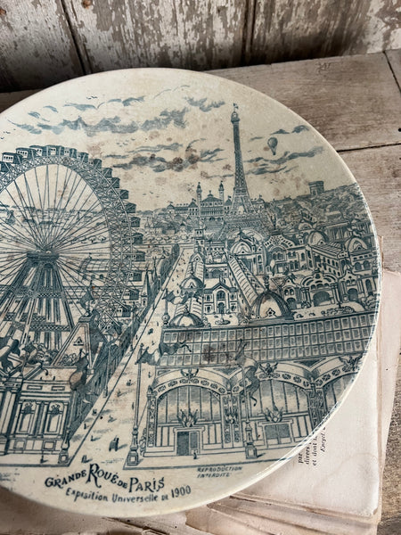 Antique Paris Crazed Plate