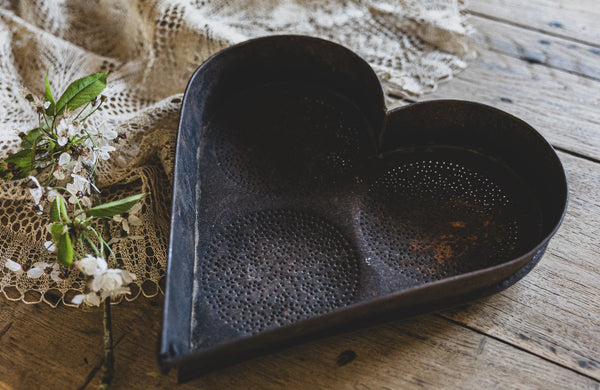 Large Vintage Heart Dish