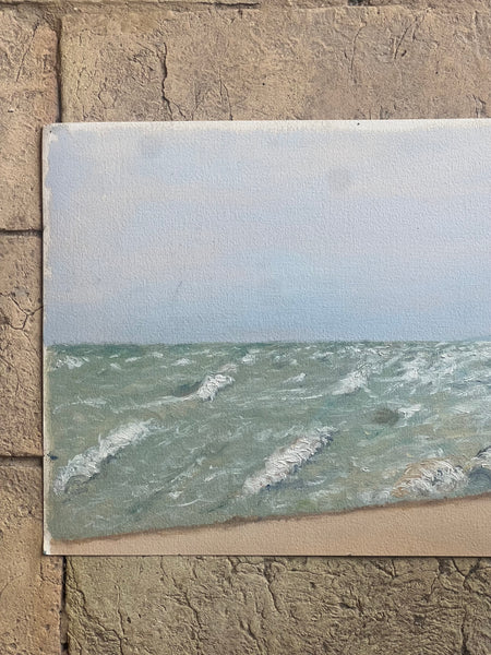 Vintage Beach Oil Painting