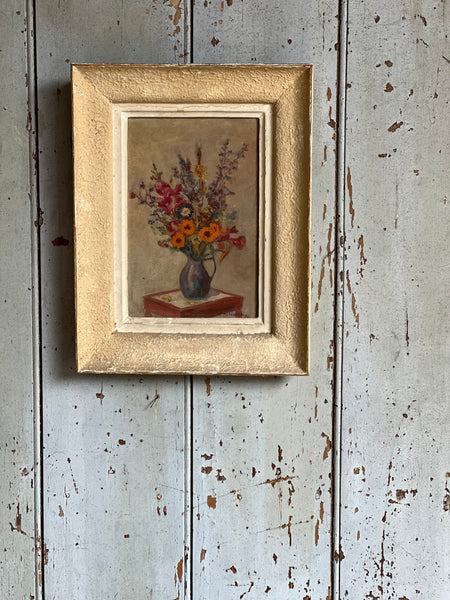 Framed Floral Oil Painting 1945