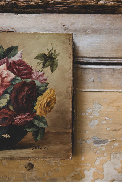 French Floral Oil on Canvas