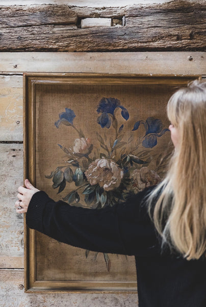 Large Antique Floral on Fabric