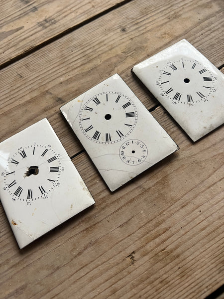 Worn Enamel Clock Faces