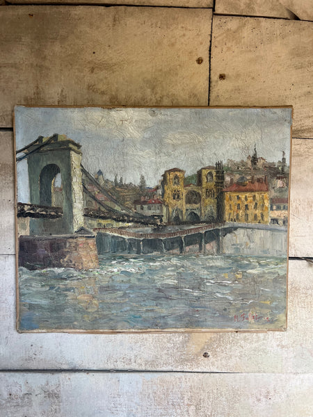 1921 Fallet Antique French Oil on Canvas