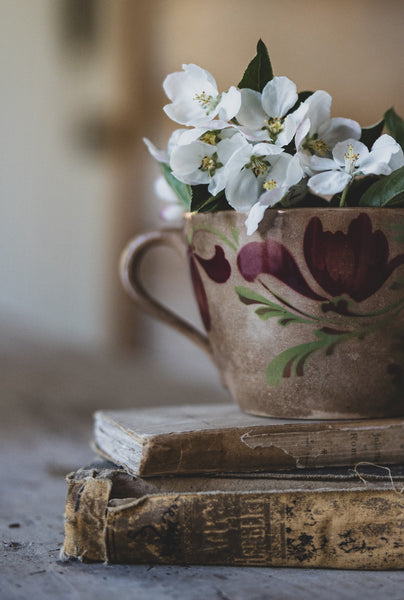 Floral Rustic Crazed Cup