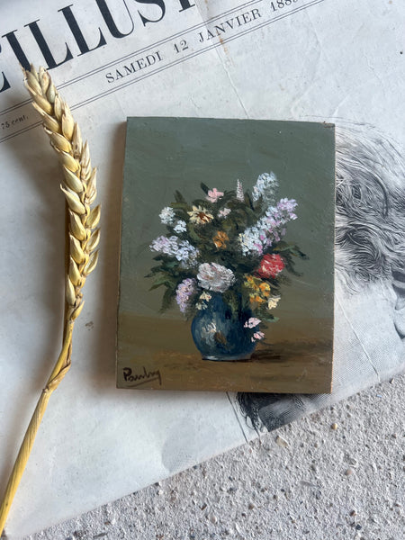 Miniature Floral Oil on Board