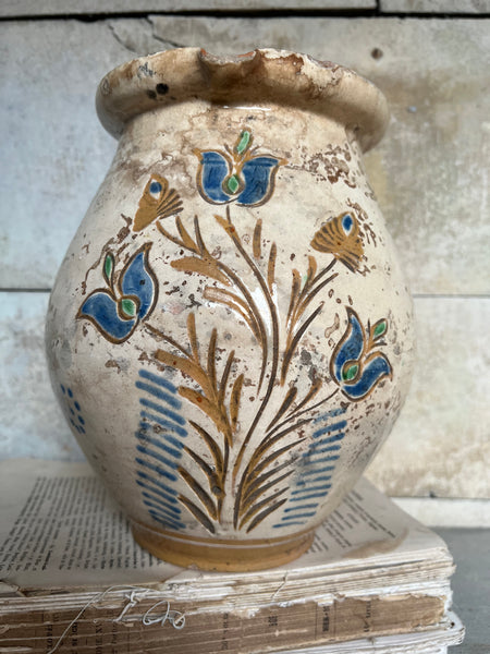 Vintage French Floral Pot