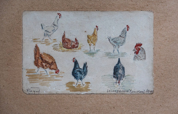 1944 Chicken Painted Sketches