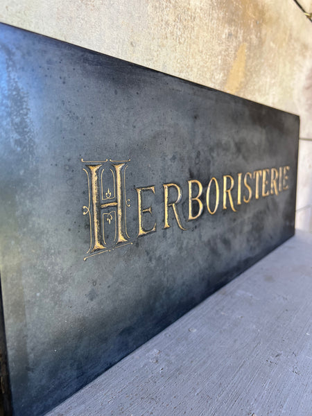 French Antique Herbologist Herboristerie Slate Sign