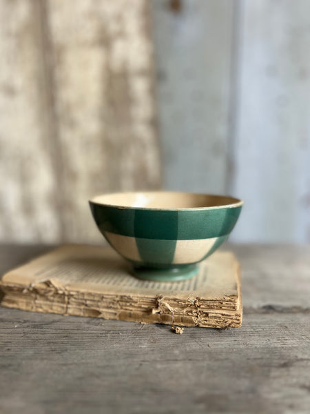 French Gingham Style Cafe au Lait bowl