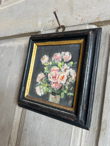 Small Framed Floral Oil Painting