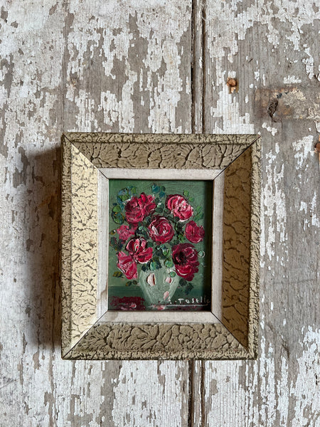 Small Framed Floral Oil Painting