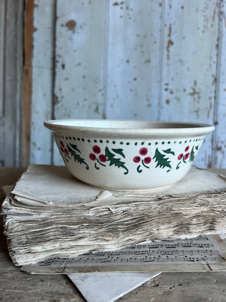 Vintage French Stencilled Christmas Bowl