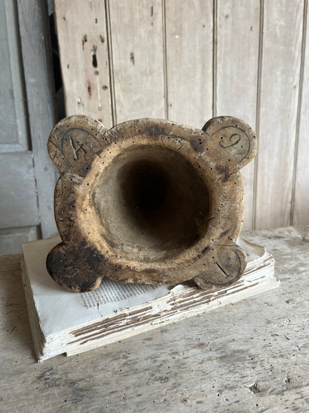 Antique Wooden Mortar 1846