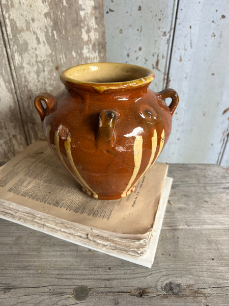 Small Rustic Glazed Earthenware Pot