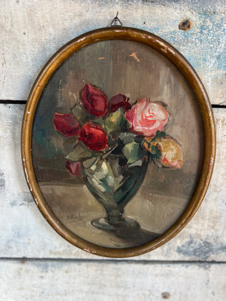 French Antique Framed Floral