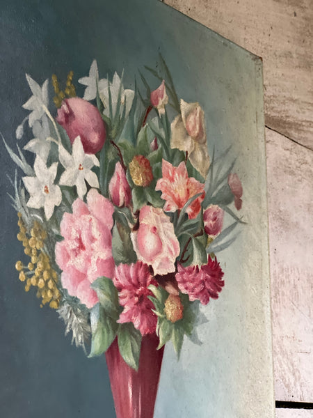 French Floral Oil on Canvas