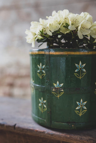 Swedish Folk Art Wooden Pot