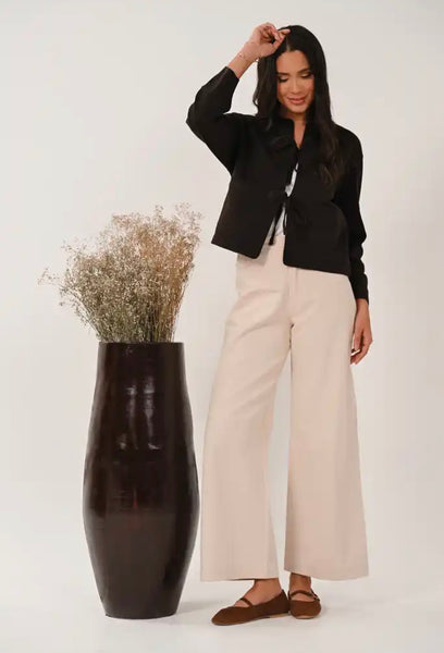 Saige by Nomads Collarless Jacket with Scallop