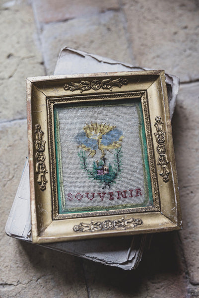 French Antique Framed Souvenir