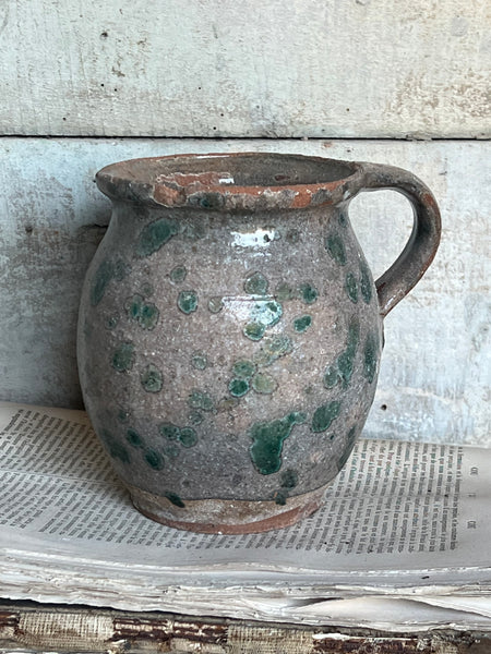 French Vintage Chippy Earthenware Pot