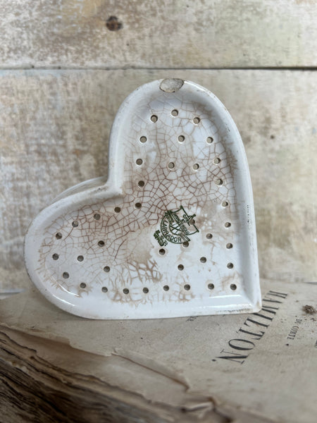 Creil Et Montereau Crazed Antique Heart Faiselle