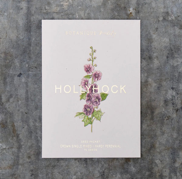 HOLLYHOCK CROWN SINGLE MIXED SEED PACKET