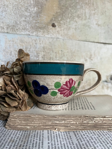 Floral Rustic Crazed Cup