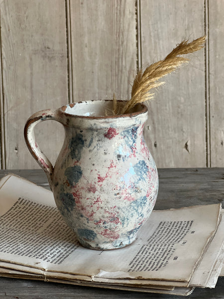 Vintage French Spongeware Pot