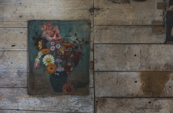 French Vintage Floral on Canvas 1930