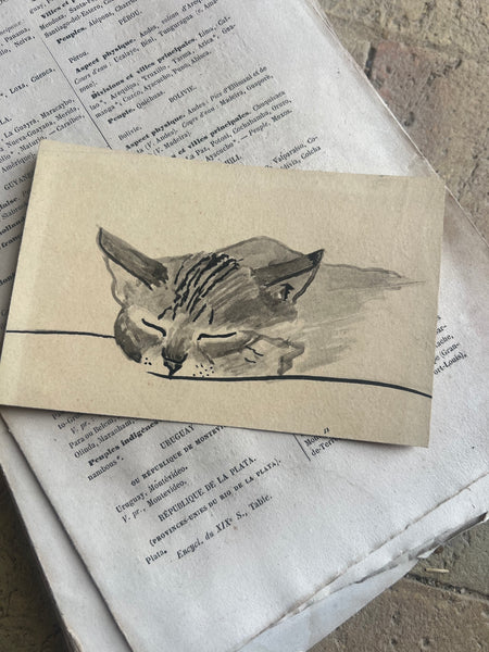 Sweet French Cat Painting
