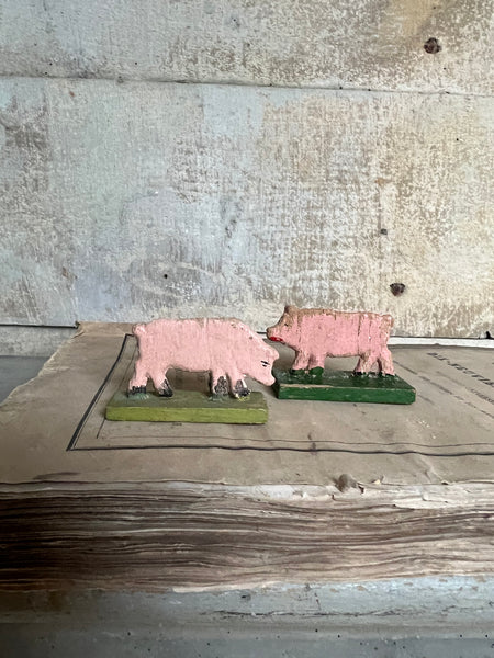 Vintage Wooden Pigs