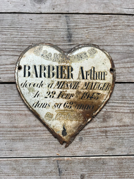 Vintage French Rustic Memorial Heart